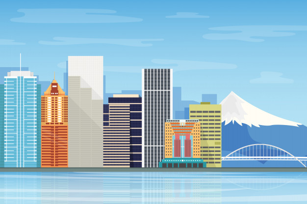 626x416 Illustration Of Portland Skyline Vector Premium Download