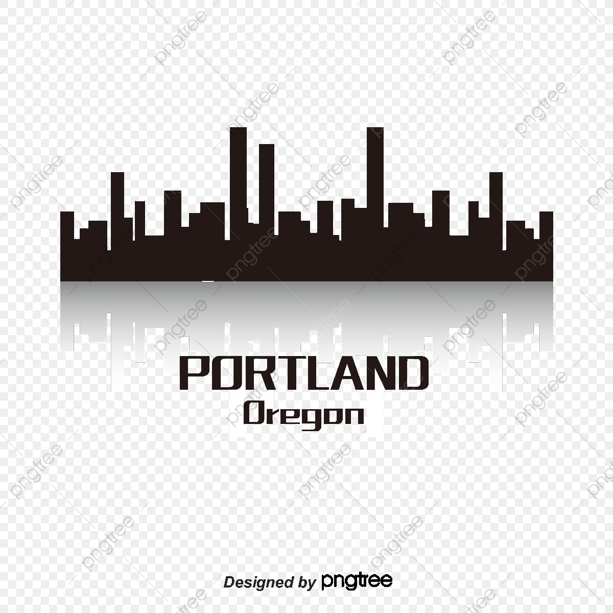 1200x1200 Portland, City Silhouette, City, High Rise Png And Vector