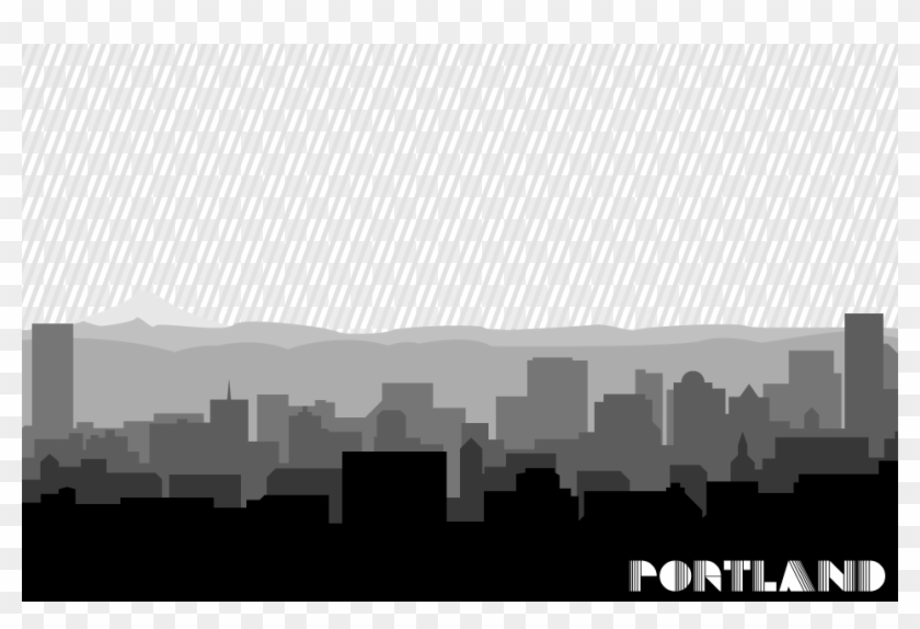 840x574 Portland Skyline Vector Art