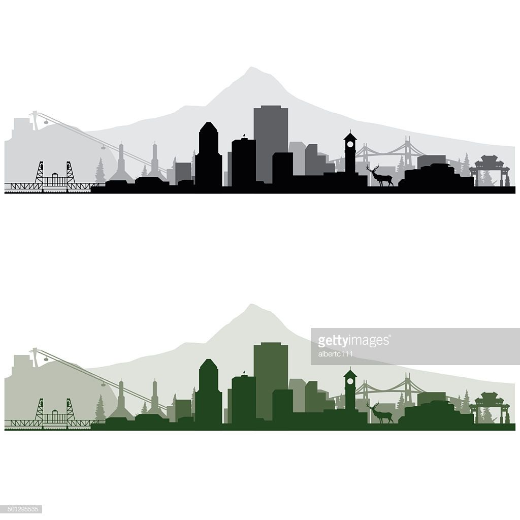 1024x1024 Cityscape Of Portland Oregon With Various Landmarks