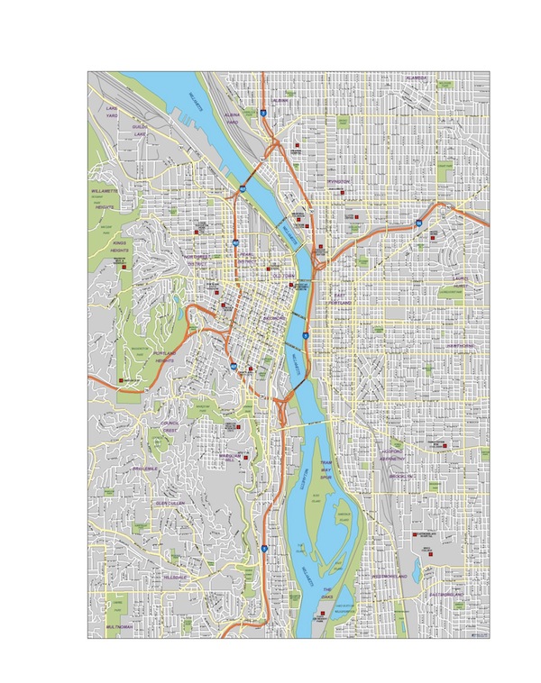 600x758 Portland Vector Map Illustrator Vector City Maps Usa America