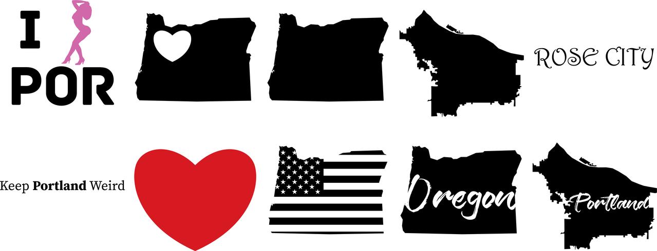 1279x490 Portland Oregon Us Map Vector