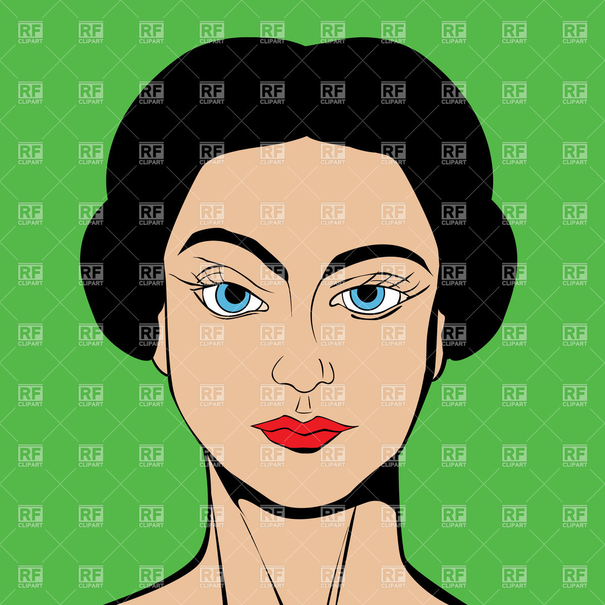Woman's Portrait Or Avatar In Pop Art, Comic Style Vector Image 1200x1200 Woman's Portrait Or Avatar In Pop Art, Comic Style Vector Image