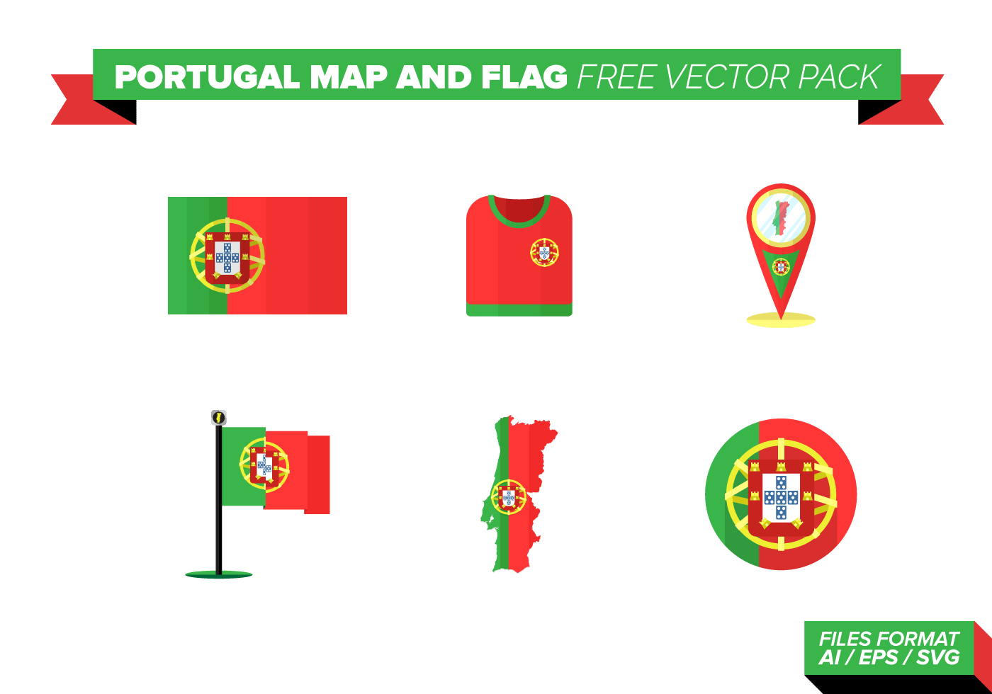 1400x980 Portugal Flag Free Vector Art