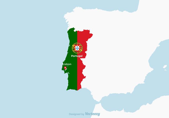 700x490 Portugal Map With National Flag Vector