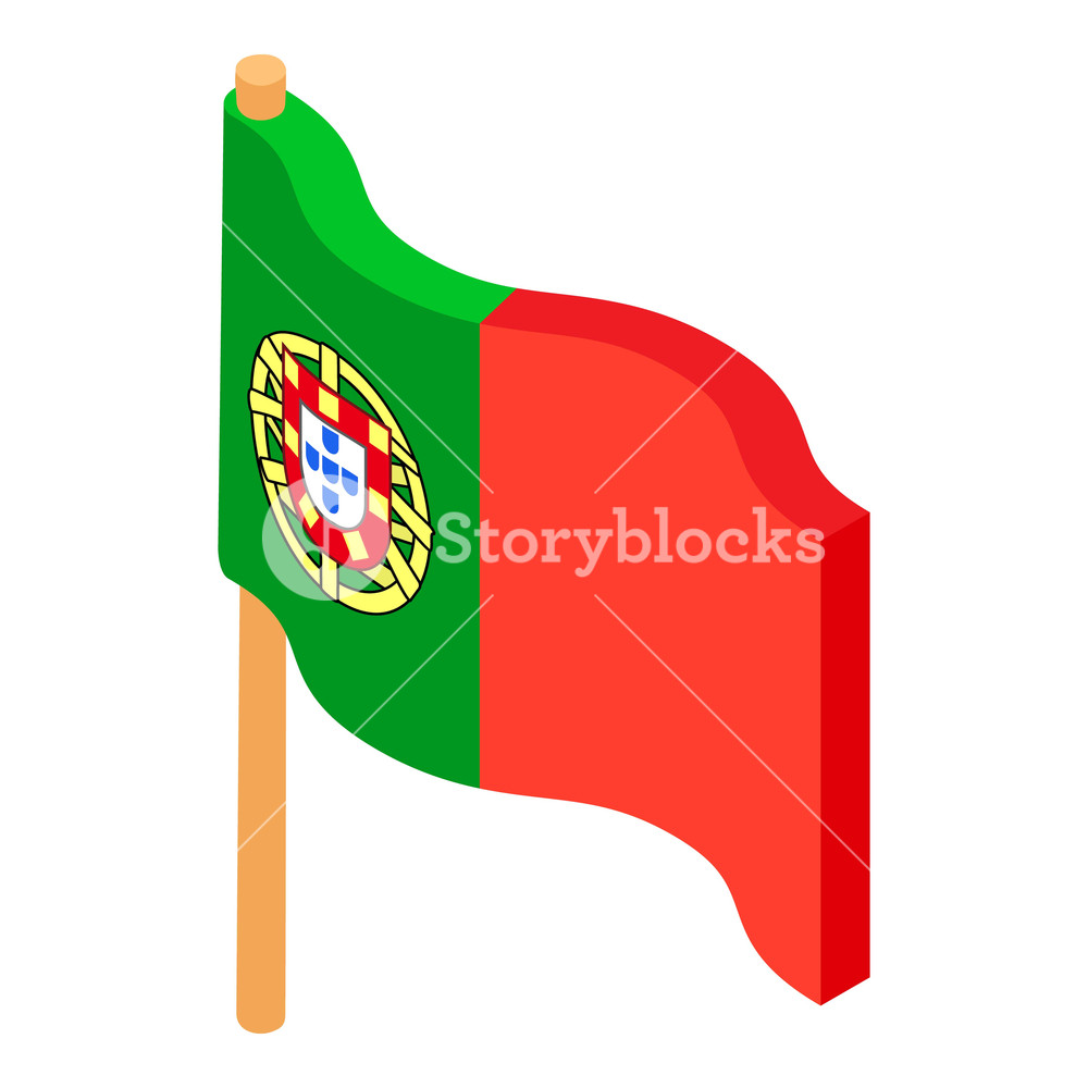 1000x1000 Portugal Flag Icon Isometric Illustration Of Portugal Flag Vector
