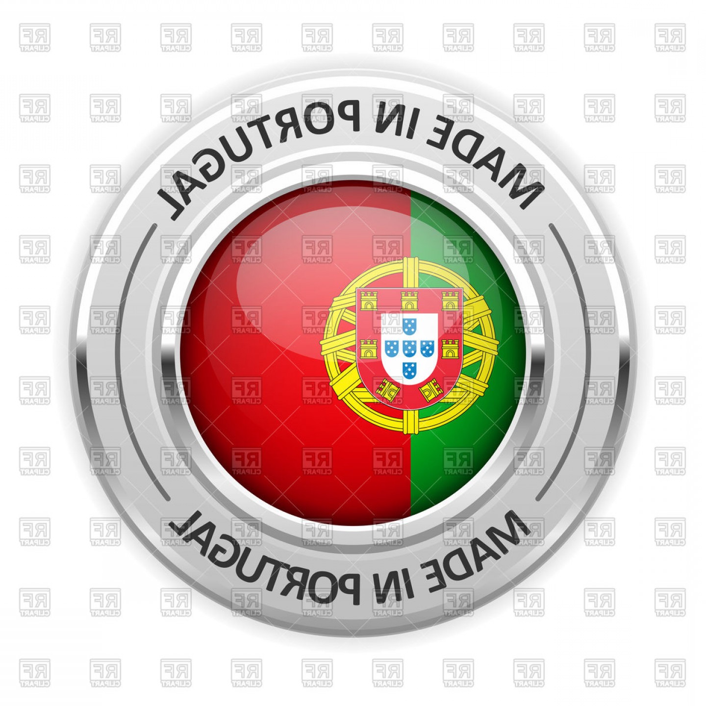1440x1440 Silver Medal With Flag Of Portugal Made In Portugal Vector Clipart