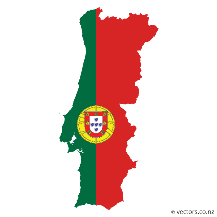 700x700 Flag Vector Map Of Portugal