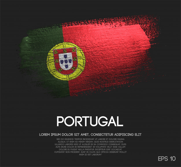 626x579 Portugal Flag Made Of Glitter Sparkle Brush Paint Vector Premium