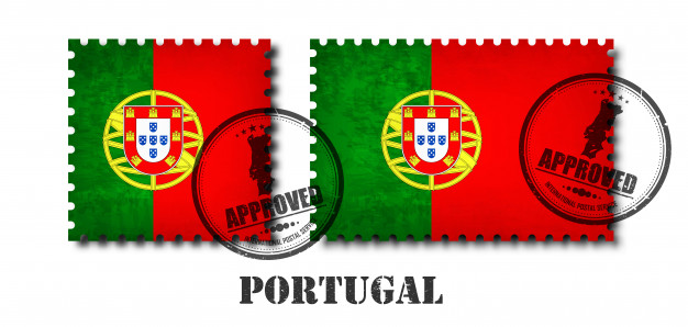 626x298 Portugal Or Portuguese Flag Pattern Postage Stamp Vector Premium