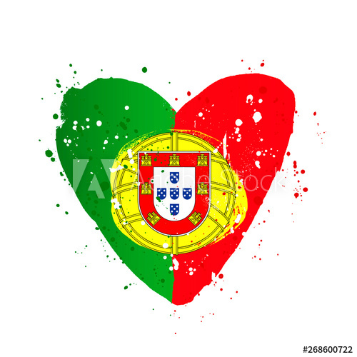 500x500 Portuguese Flag In The Form Of A Big Heart Vector Illustration