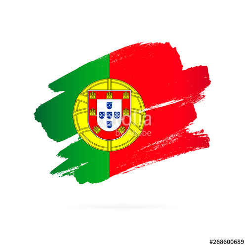 500x500 Portuguese Flag Brush Strokes Drawn
