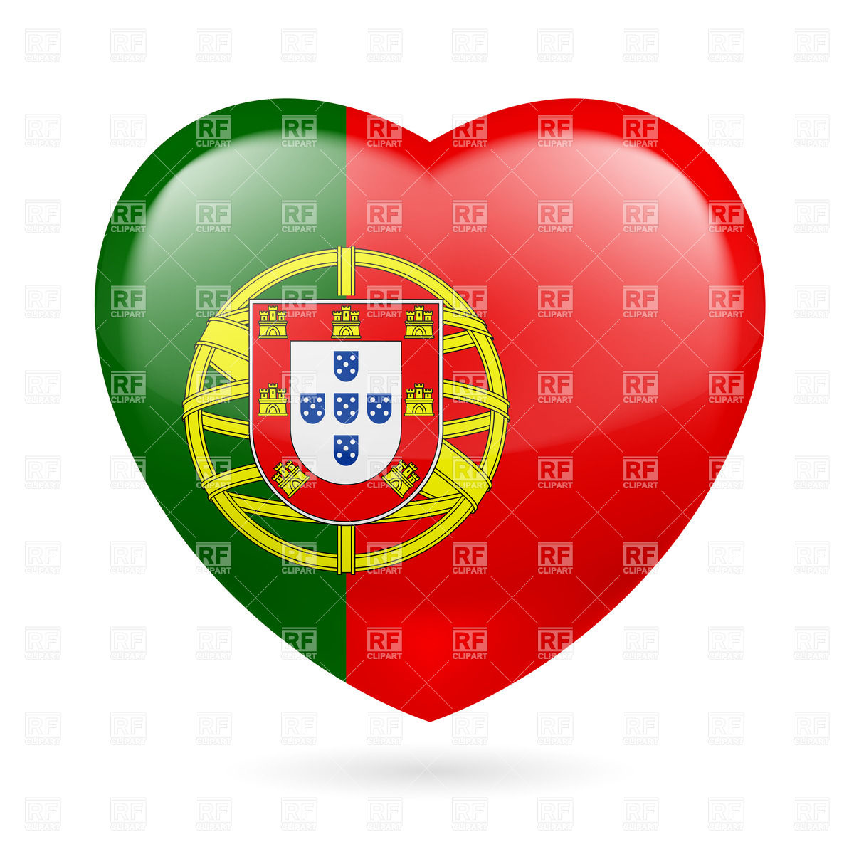 1200x1200 Heart With Portuguese Flag Colors I Love Portugal Vector Image