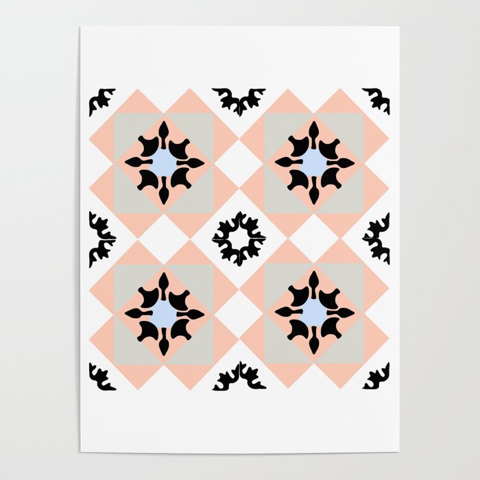 700x700 Portuguese Tiles Pattern Vector Poster