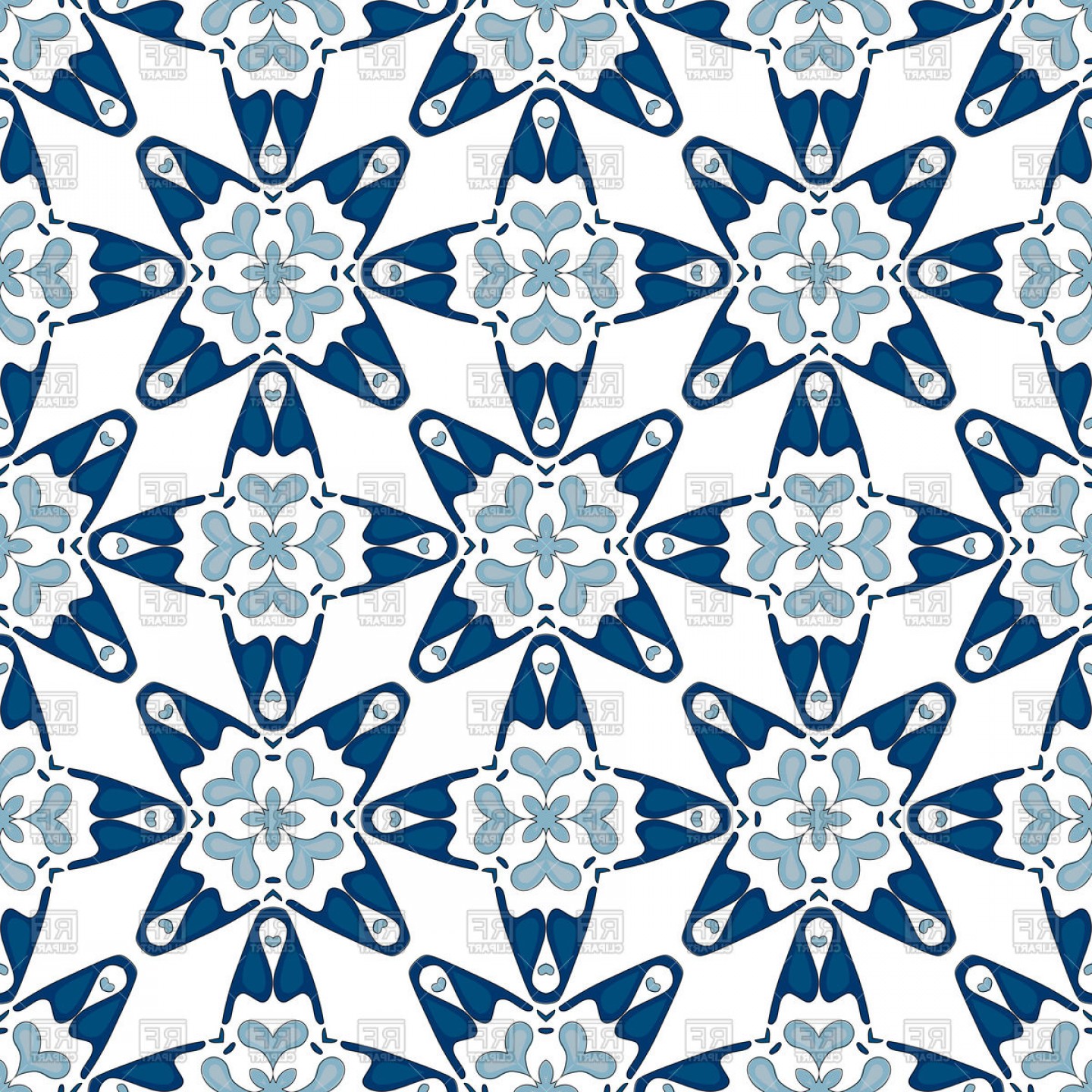 1440x1440 Seamless Blue Geometric Pattern In Traditional Style Like