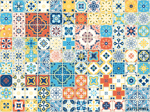 500x374 Seamless Pattern With Portuguese Tiles Vector Illustration