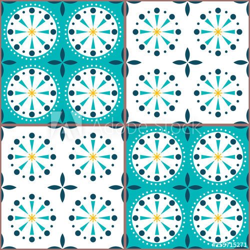 500x500 Spanish Or Portuguese Tiles Vector Pattern