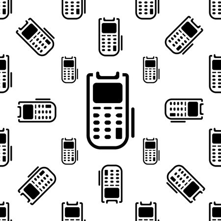 450x450 Pos Terminal Icon Seamless Pattern Vector Art Illustration