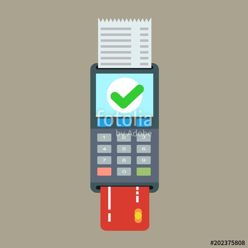500x500 Pos Terminal And Receipt Vector Icon Credit Card Processing