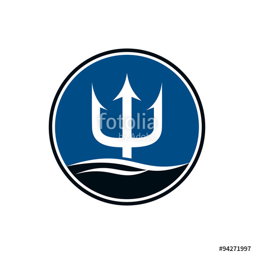 500x500 Circle Trident Poseidon Spear Logo Icon Stock Image And Royalty
