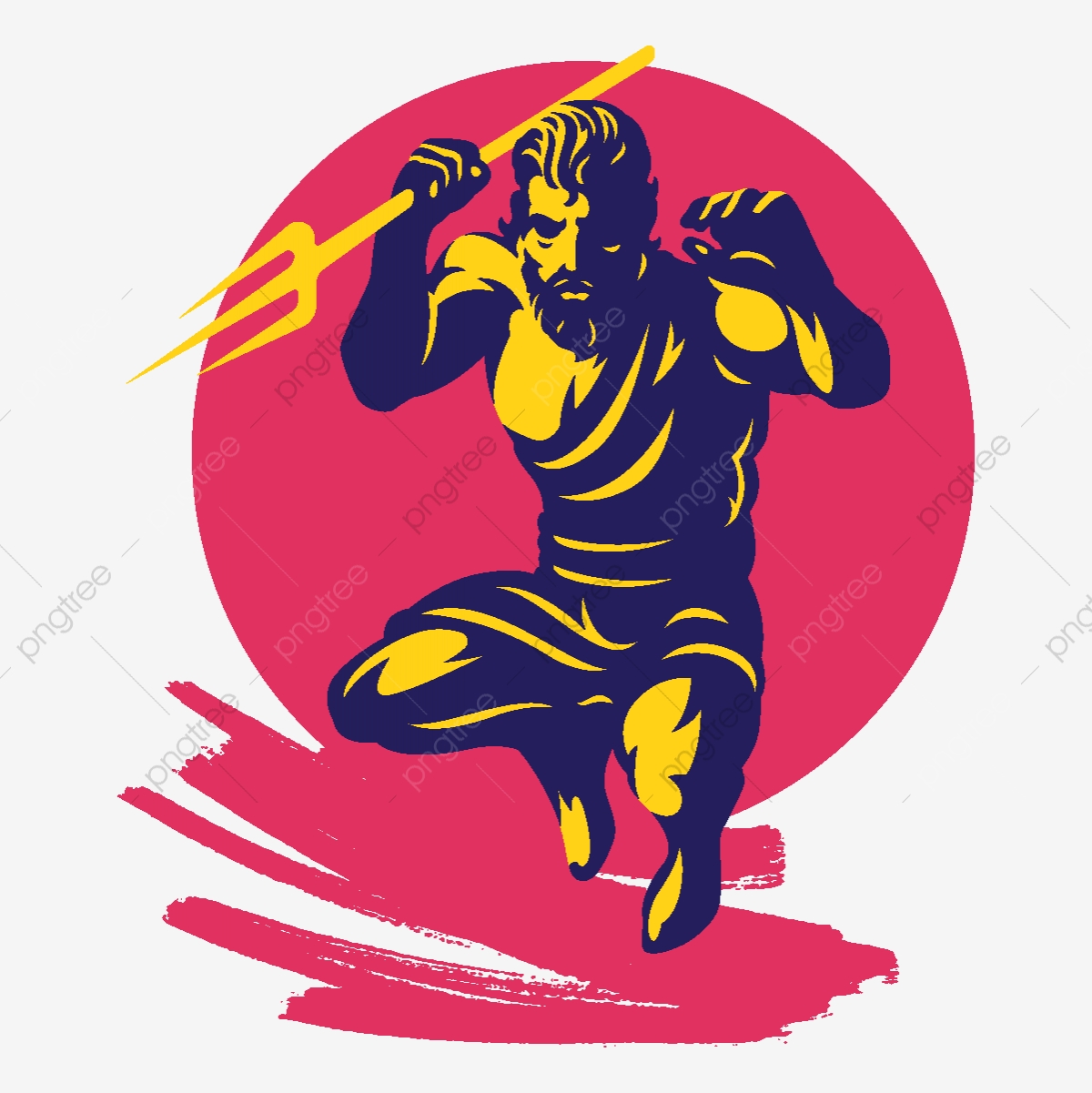 1200x1201 Poseidon Or Neptune Throw A Trident Gods Mascot Logo Template