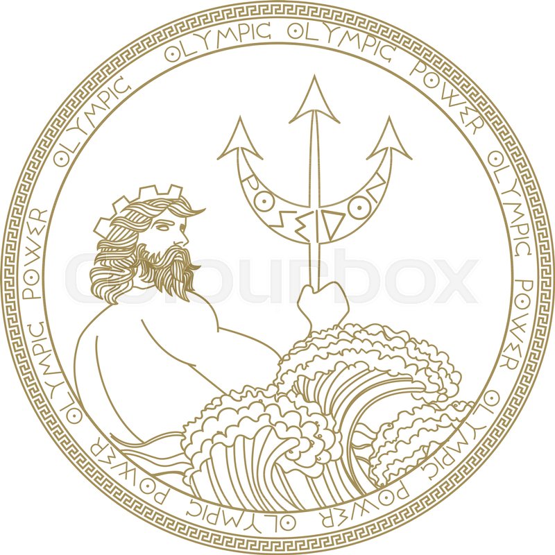 800x800 Circle Poseidon Logo Design Stock Vector Colourbox