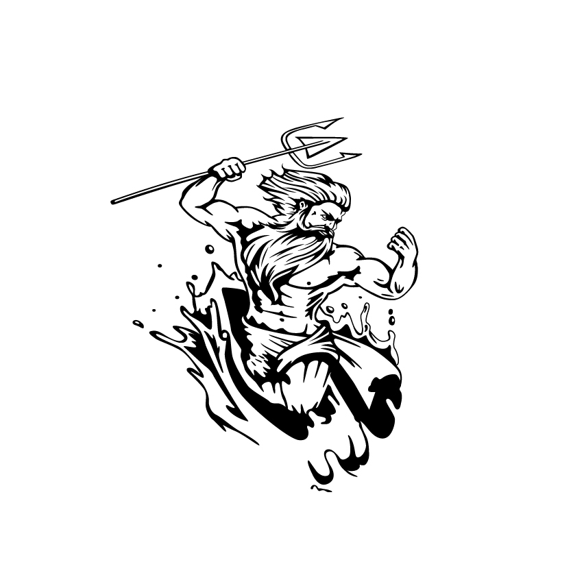 852x852 Free Poseidon Greek Vector Art