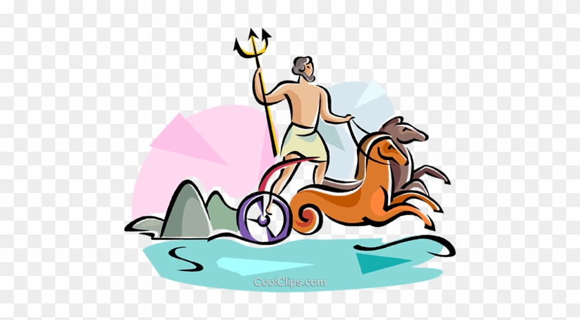 840x464 Cartoon Poseidon Vector Clip Art Illustration Stock