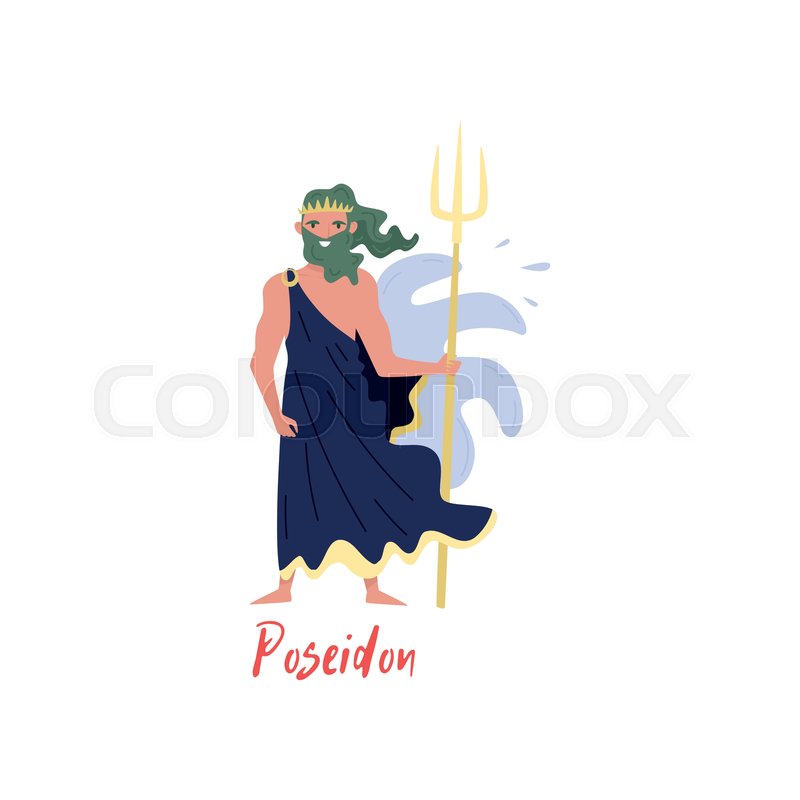 800x800 Poseidon Olympian Greek God, Ancient Stock Vector Colourbox