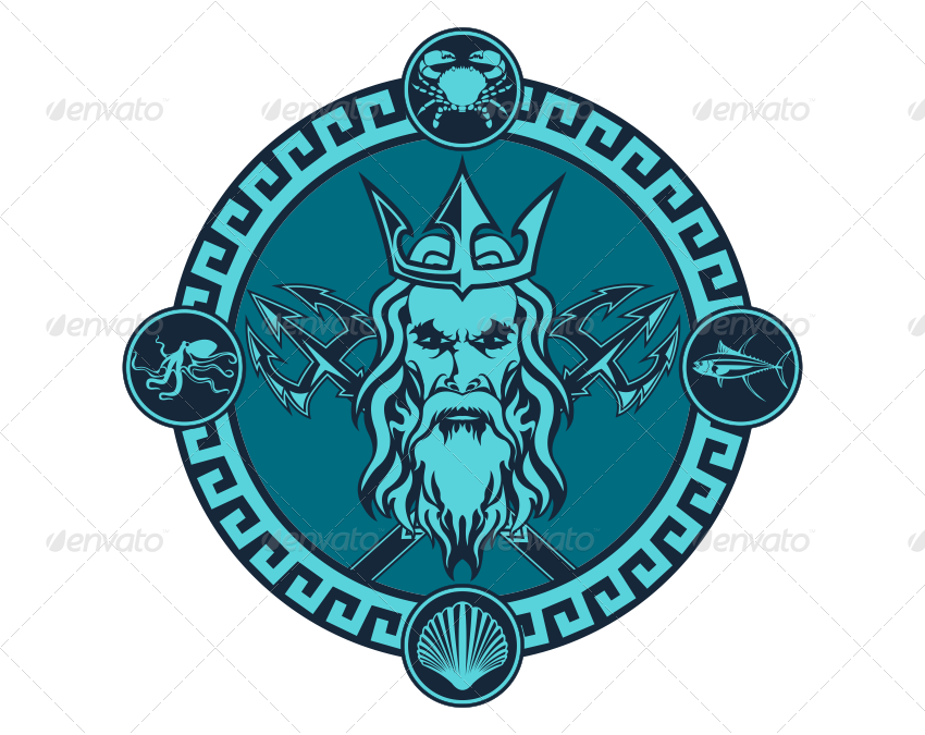 850x675 Poseidon Vector Illustration