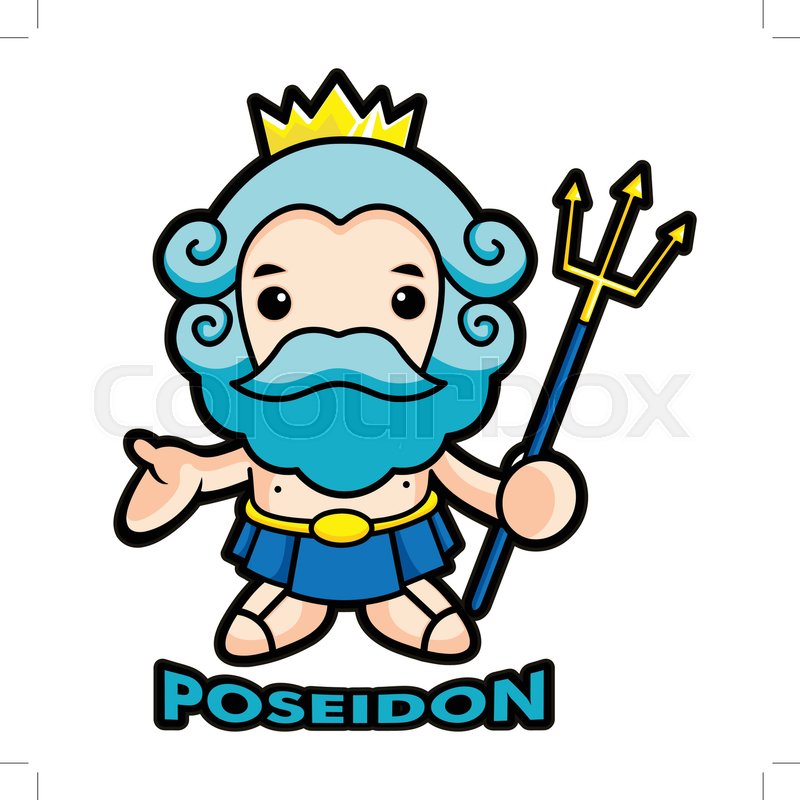 800x800 The Sea And The Water God Poseidon Stock Vector Colourbox