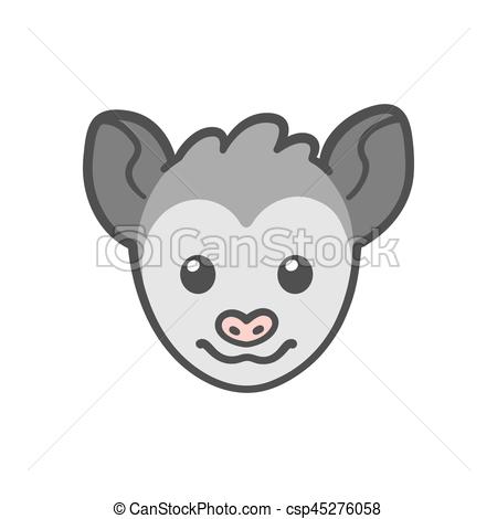 450x470 Cartoon Opossum Face Cute Cartoon Smiling Possum Head, Funny