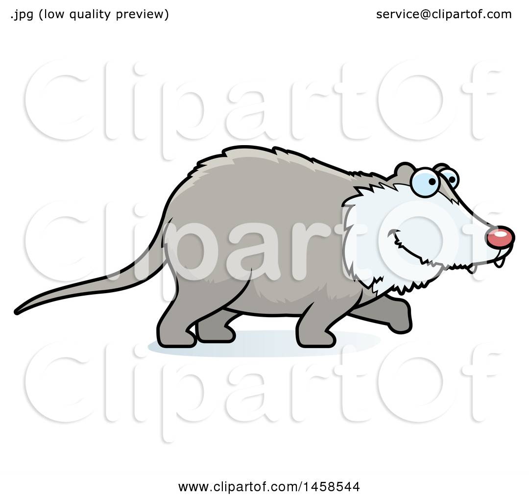 1080x1024 Clipart Of A Happy Possum Walking