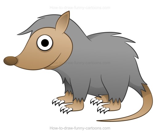 520x443 How To Draw A Cartoon Possum