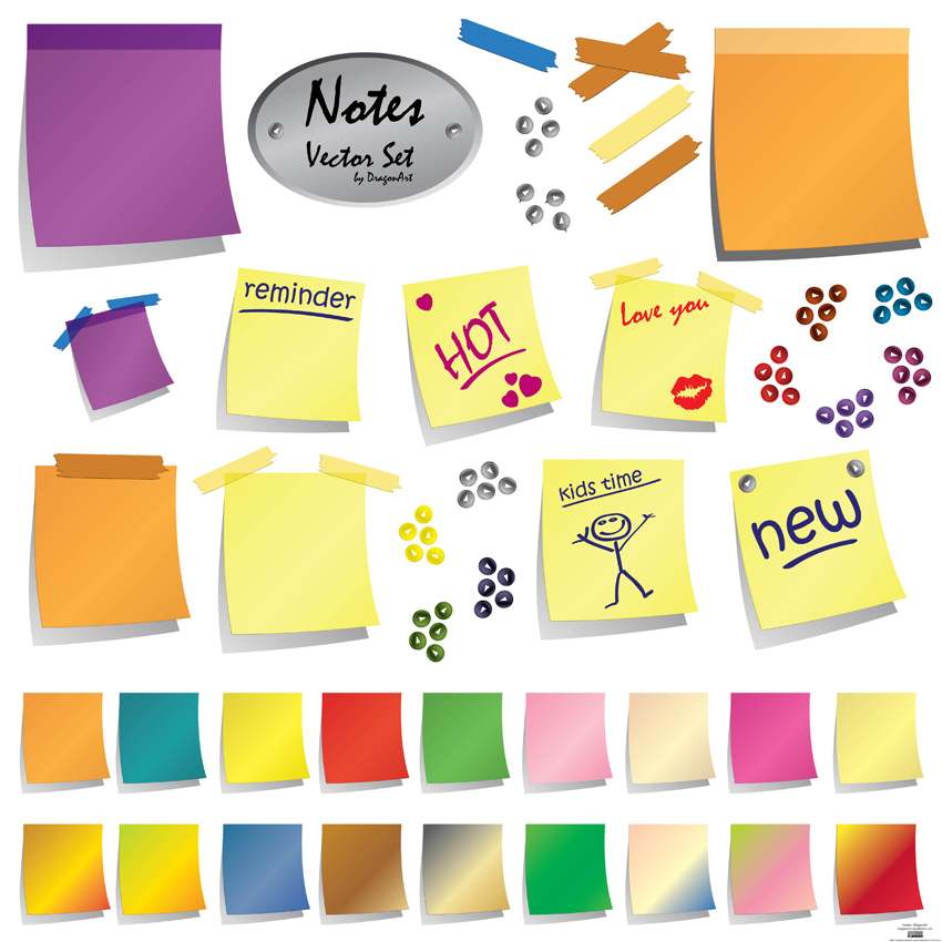 850x850 Post It Notes Vector Art Graphics