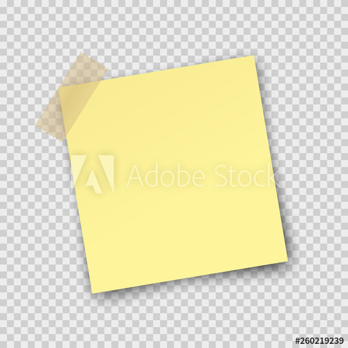 500x500 Post Note Paper Sticker Isolated On Transparent Background Vector