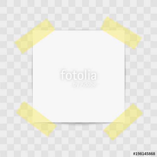 500x500 Post Note Paper Sticker Pin With Sticky Tape On Transparent