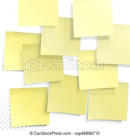 450x470 Yellow Sticky Notes Vector Editable Template On Transparent