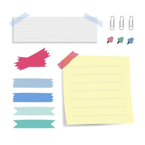 490x490 Colorful Reminder Paper Notes Vector Set