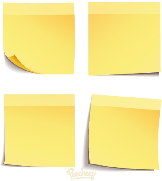 537x600 Set Of Post It Messages Templates Free Vector In Adobe Illustrator