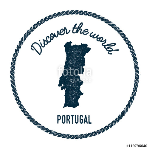 500x500 Vintage Discover The World Rubber Stamp With Portugal Map Hipster