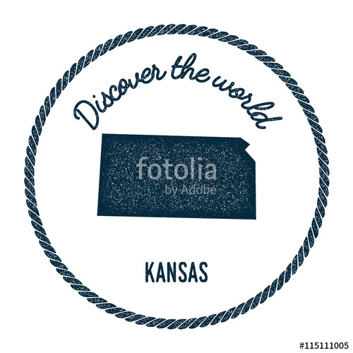 500x500 Kansas Map In Vintage Discover The World Rubber St Hipster