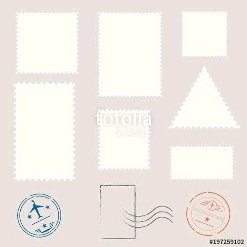 500x500 Postage Stamp Template Free Set Of Blank Stamps Vector