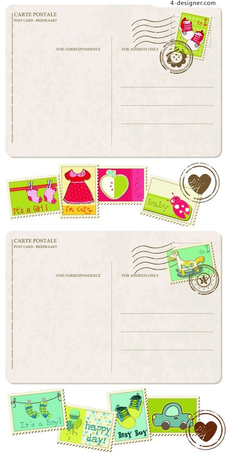 Postcard Stamp Vector