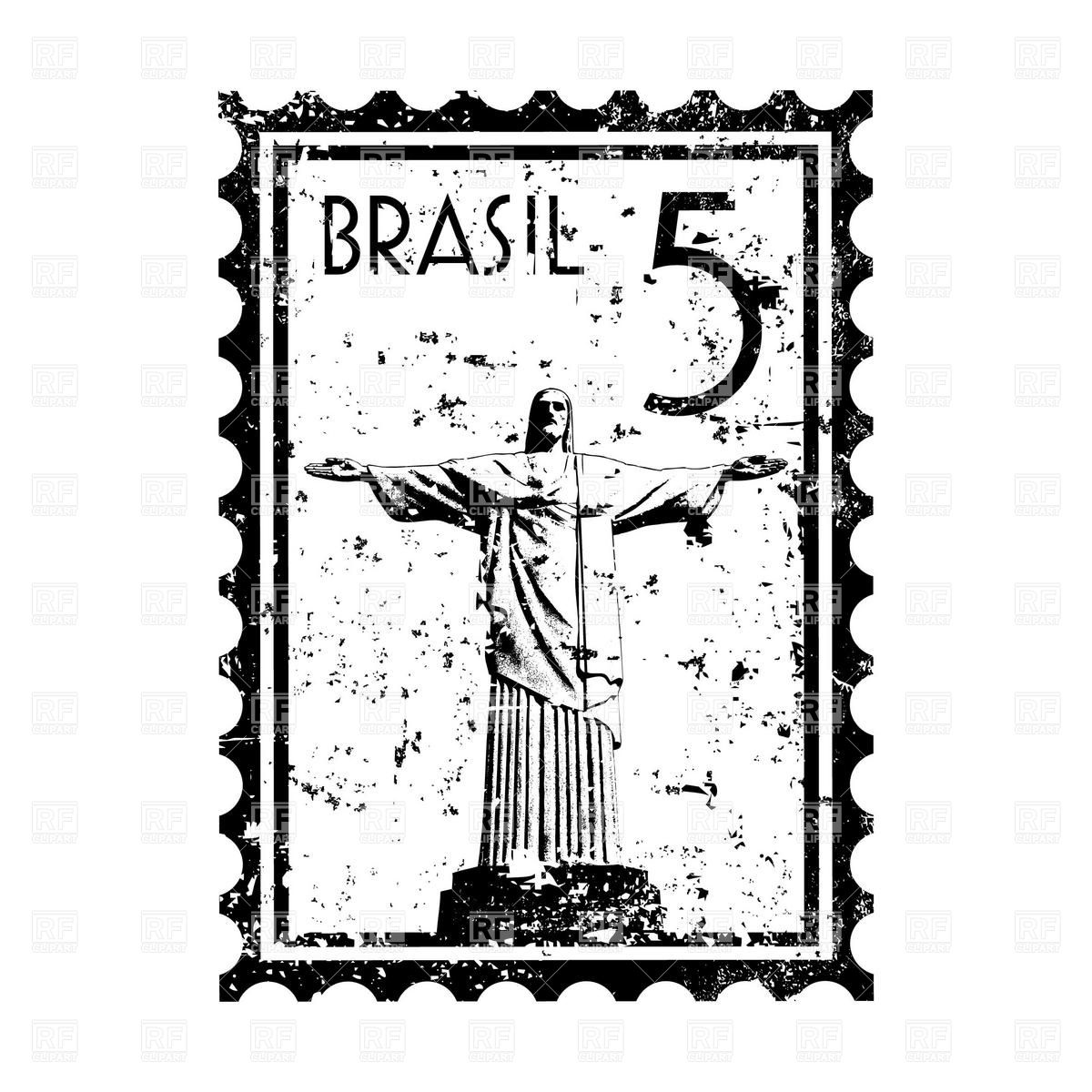 1200x1200 Postage Stamp With Statue Of Christ The Redeemer In Rio De Janeiro