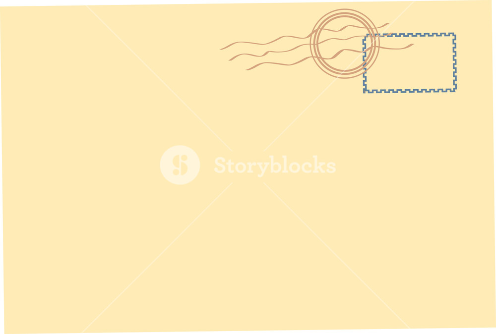 1000x674 Simple Postcard Vector With Postage Stamp Royalty Free Stock Image