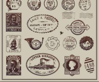 336x280 Vintage Postcards And Stamps Vector Vector Misc Free Vector Free