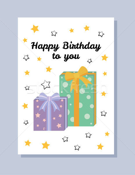 Happy Birthday To You Postcard Vector Illustration Vector 464x600 Happy Birthday To You Postcard Vector Illustration Vector