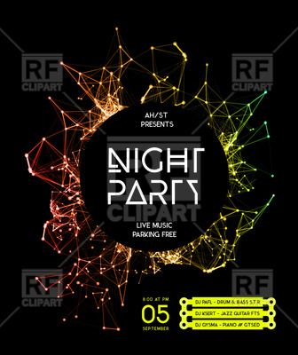 Night Disco Party Poster Background Vector Image Of Backgrounds 336x400 Night Disco Party Poster Background Vector Image Of Backgrounds