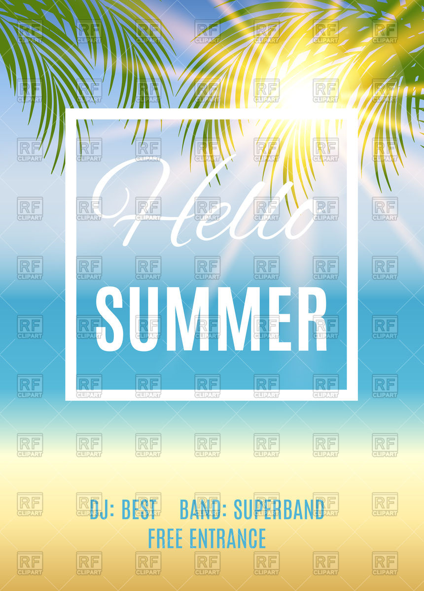 Summer Party Poster Background Vector Image Of Backgrounds 860x1200 Summer Party Poster Background Vector Image Of Backgrounds